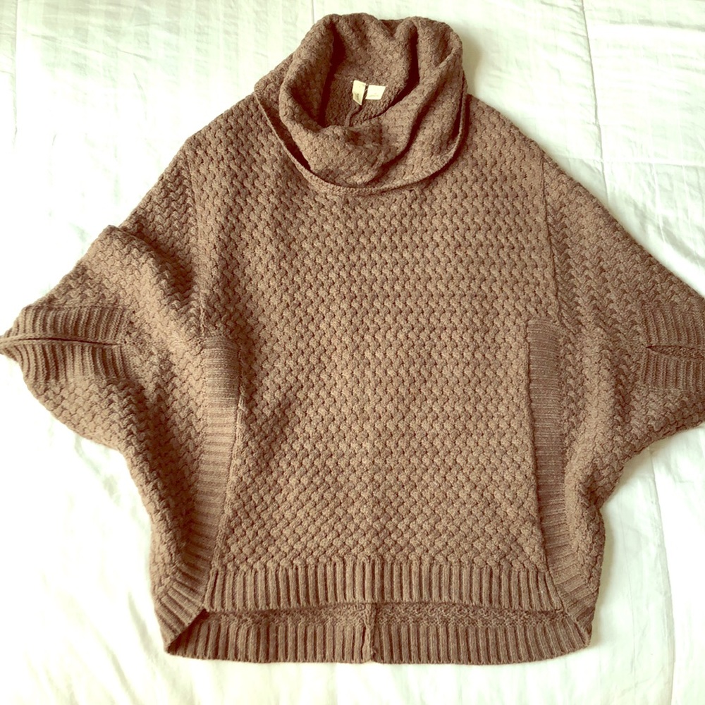 Anthropologie cowl neck poncho